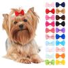 Puppy Dog Hair Bows with Rubber Bands Handmade Small Bowknot Dog Hair Accessories Pet Grooming Supplies