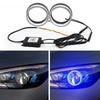 2PCS 2.5" 3" LED Angel Eyes Shrouds 5D Crystal DRL Covers With Scan Function Adjust Brightness App Control Car Accessories