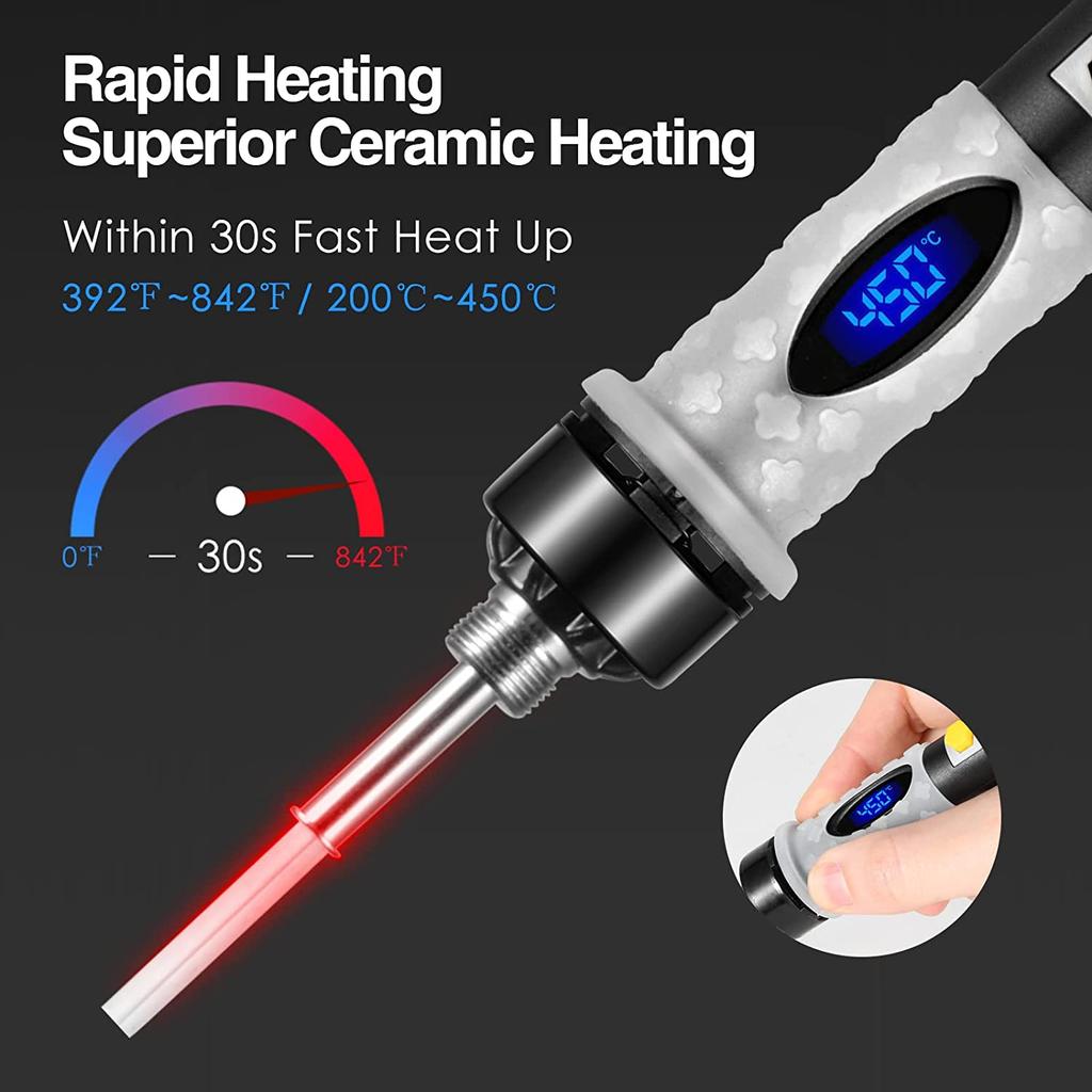 80 Вт Электроника Цифровой Паяльник Набор ЖК-дисплей Регулируемая Температура Инструмент для Пайки Паяльная Пушка Переключатель ВКЛ/ВЫКЛ