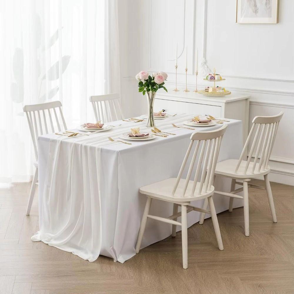 Solid Color Chiffon Table Runner Reusable Gauze Table Runner Wedding Table Runner  Dinning Table