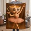 Ballerina Cappuccina Soft Warm Flannel Blankets Comfortable Blanket for Home Decoration Gifting