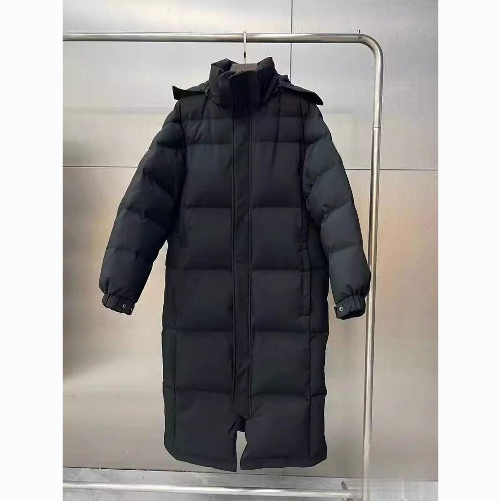 Унисекс пуховик выше колена 2025 года с 90% пуха белой утки, зимний парный стиль