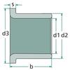 Plain bearing with flange fi 60/65mm 75mm