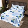 Cartoon Blueberry Bedspread Summer Tropical Fruit Quilted Coverlet Watercolor Botanical Leaves Flower Bedding Set for Teen Adult
