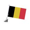Drapeau - Belgique - 27 X 35 Cm - Mât À Ventouse - Acier Inoxydable - Impression Recto/Verso