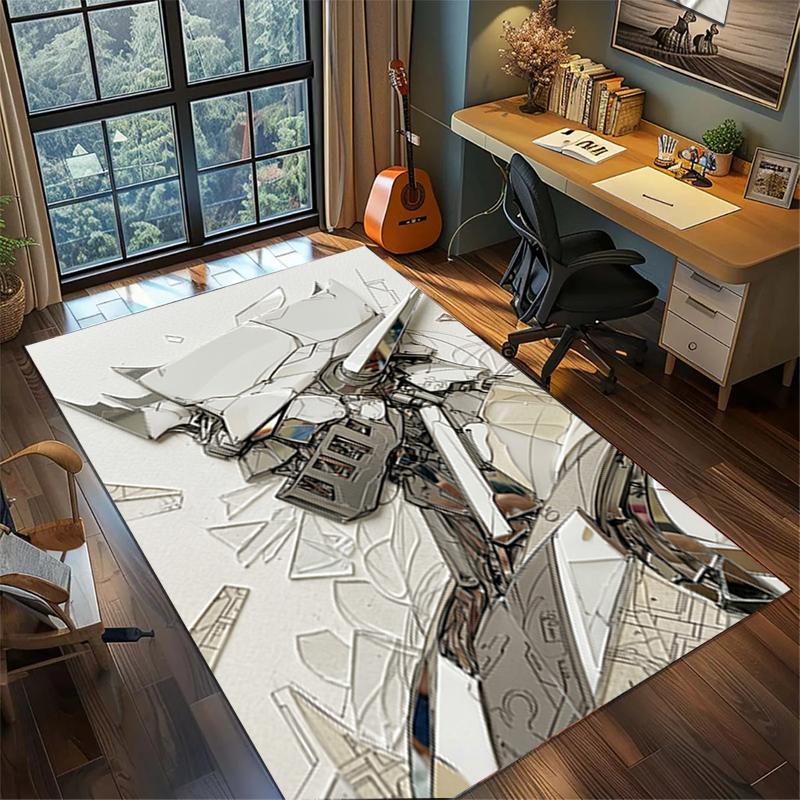 Gundam Area Rug Non Slip Washable Large Carpet Bedroom Gamer Room Decor