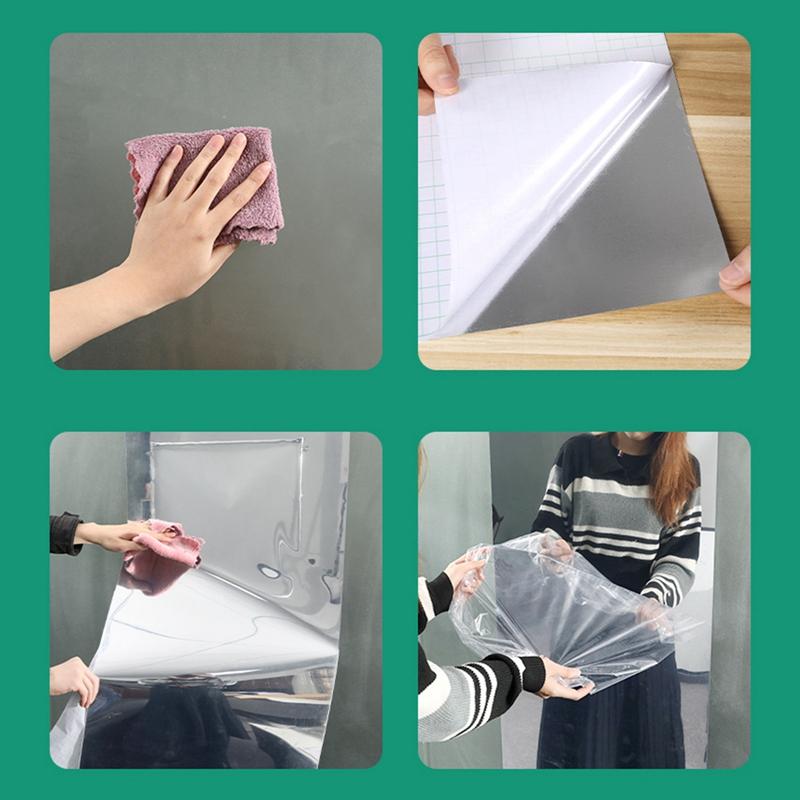 Самоклеящиеся наклейки на зеркало Гибкие зеркальные листы Разрезаемые настенные зеркала DIY PET Не стеклянные наклейки на зеркало Зеркальная стена