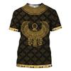 Summer Mens T-shirt Egyptian Pharaoh 3D Printed Short Sleeved Retro Style T Shirt Quick Drying Men's Round Neck Loose Tops