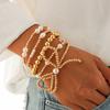 Ins Simple Bow Beaded Bracelet Set, Versatile Stacked Pearl Exaggerated Multi-layer Hand Jewelry