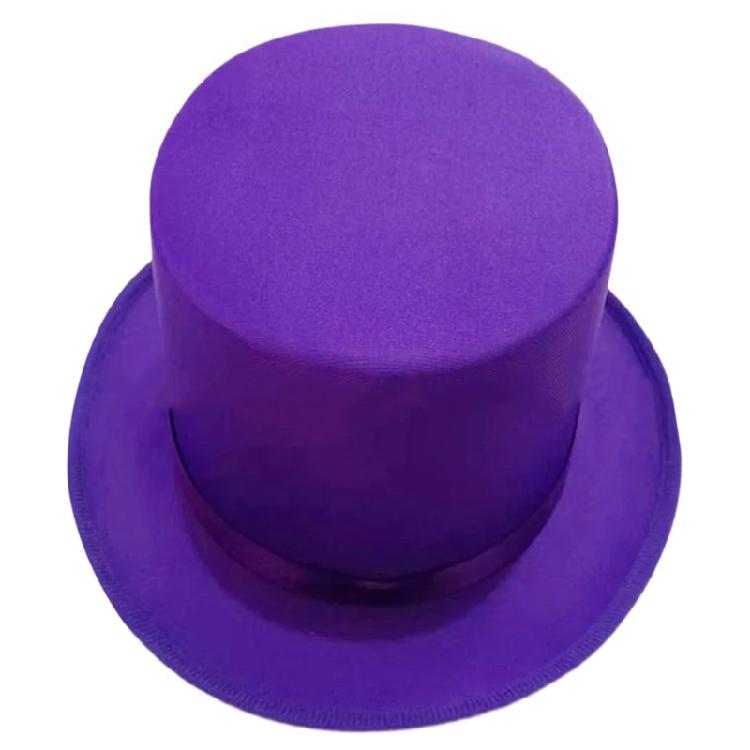 Elegant British Style Trilby Hat Flat Top Felts Hat for Magicians Gentleman