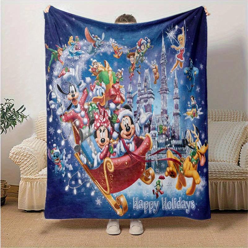 1pc. Disney Christmas Themed Cartoon Blanket, Festive Holiday Decor for Home, Seasonal Gift Idea, Soft and Cozy Throw Blanket for All Season