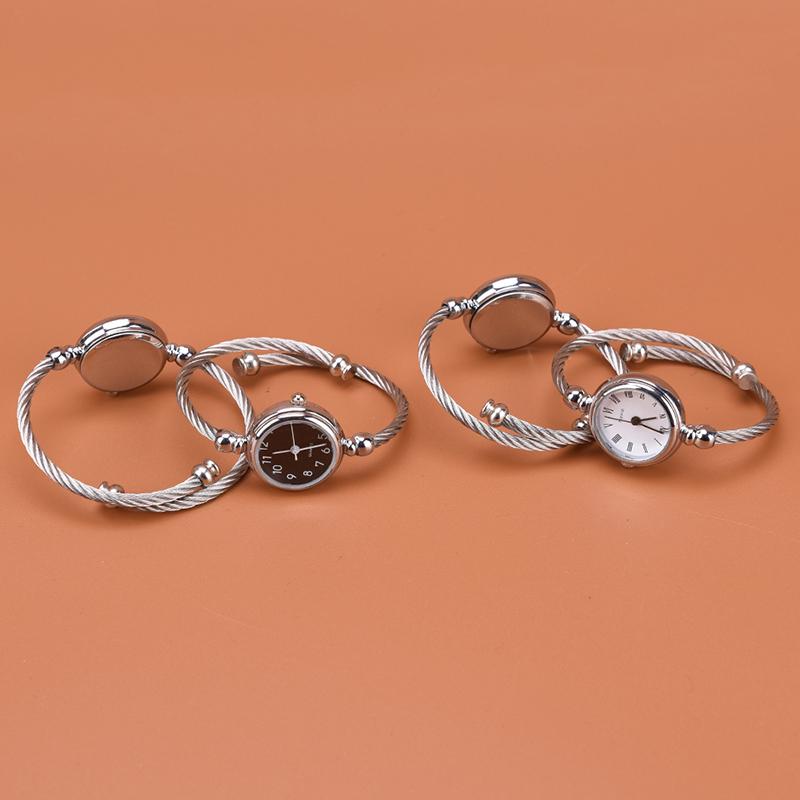 1шт серебряный браслет часы женский браслет кварцевые часы студенты смотреть