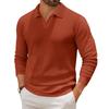 Men's Casual Collared Long-Sleeve Knit Base Layer Top