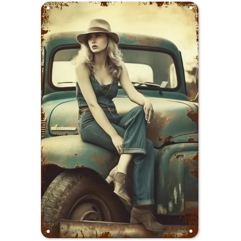 Пинап модель автомобиля металлические жестяные таблички сексуальные девушки настенная табличка винтажная железная живопись украшение для дома кафе игровой комнаты клуба бара
