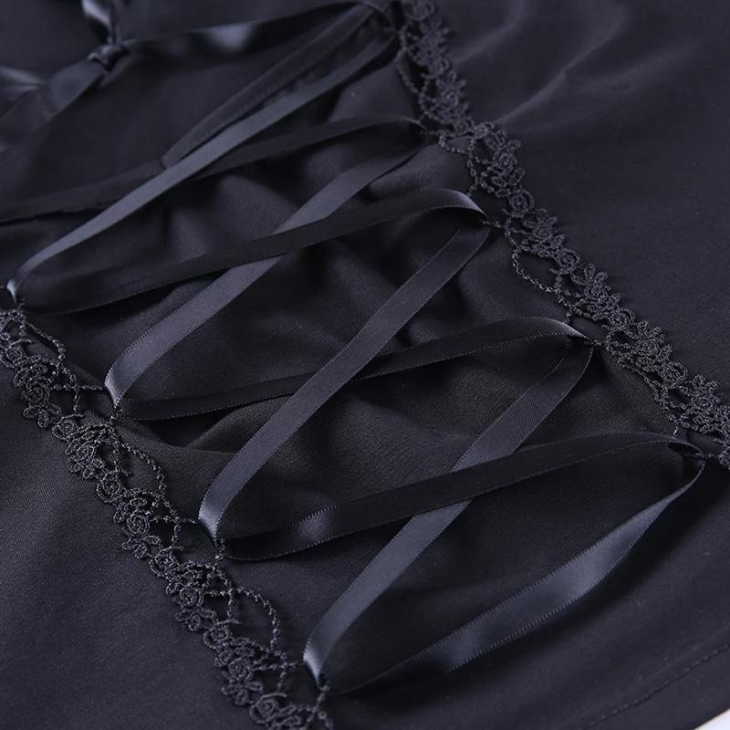 Винтажные топы, готическая футболка, женская облегающая повязка, кружевные черные футболки, готическая уличная одежда, сексуальный женский топ, повседневная сетчатая футболка