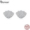 BAMOER ослепительные серьги-гвоздики с твердым покрытием для женщин, ювелирные изделия из стерлингового серебра 925 пробы, свадебные украшения