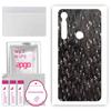 apgo Protective Skin Sticker for the Back Compatible with Motorola One Macro, Wrap Film, Foil, Vinyl - Pattern Carbon Black Pixel