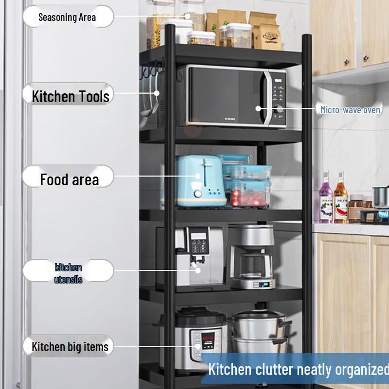 Multi-functional Carbon Steel Kitchen Storage Rack