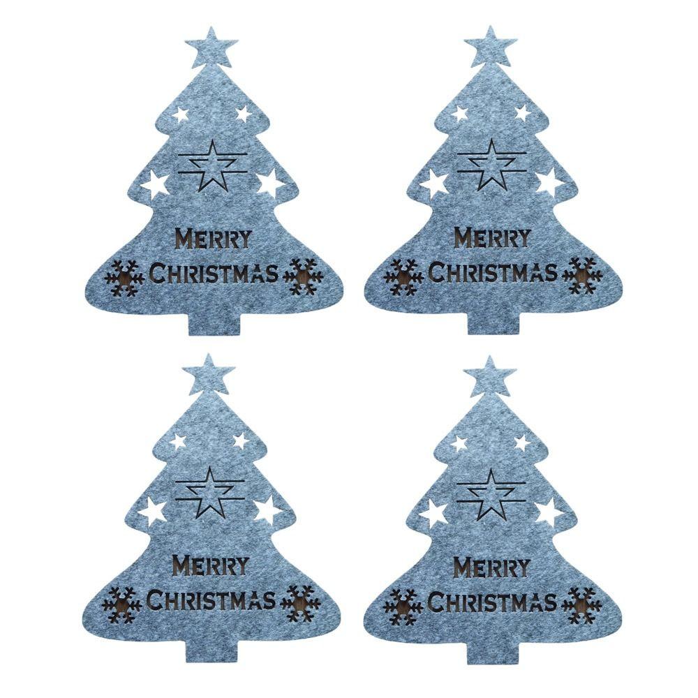 4 шт. Нетканый материал Рождественский держатель для столовых приборов Санта-Клаус Рождественская елка Карман для столовых приборов Сумка для столовых приборов Чехол для столовых приборов с лосем