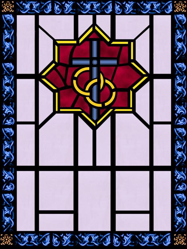 Window Film Frosted Religious Stained Glass Films,Customized Crosses Dove Static Cling Church Pattern for Office Home Decor