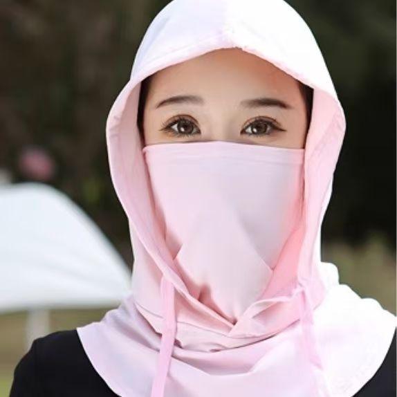 Маска для лица унисекс, шапка, интегрированная защита шеи, полнолицевая велосипедная экипировка, головной убор, шарф Ice Silk