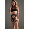 Черный кружевной комплект нижнего белья без чашек со съемной подвязкой Thmaw24cc00005