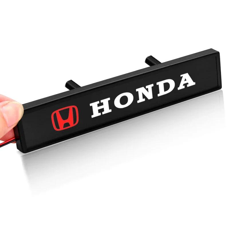 XR Car New Honda Car Front Grille Sticker Badge Car Head Grill Emblem LED Light Emblem For Honda Mugen Accord Odyssey JAZZ CRV