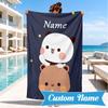 Custom Name Beach Towel Bobo Dudu Microfiber Beach Towel, Lightweight for Summer Travel, Swimming Pool Fan Birthday Gift