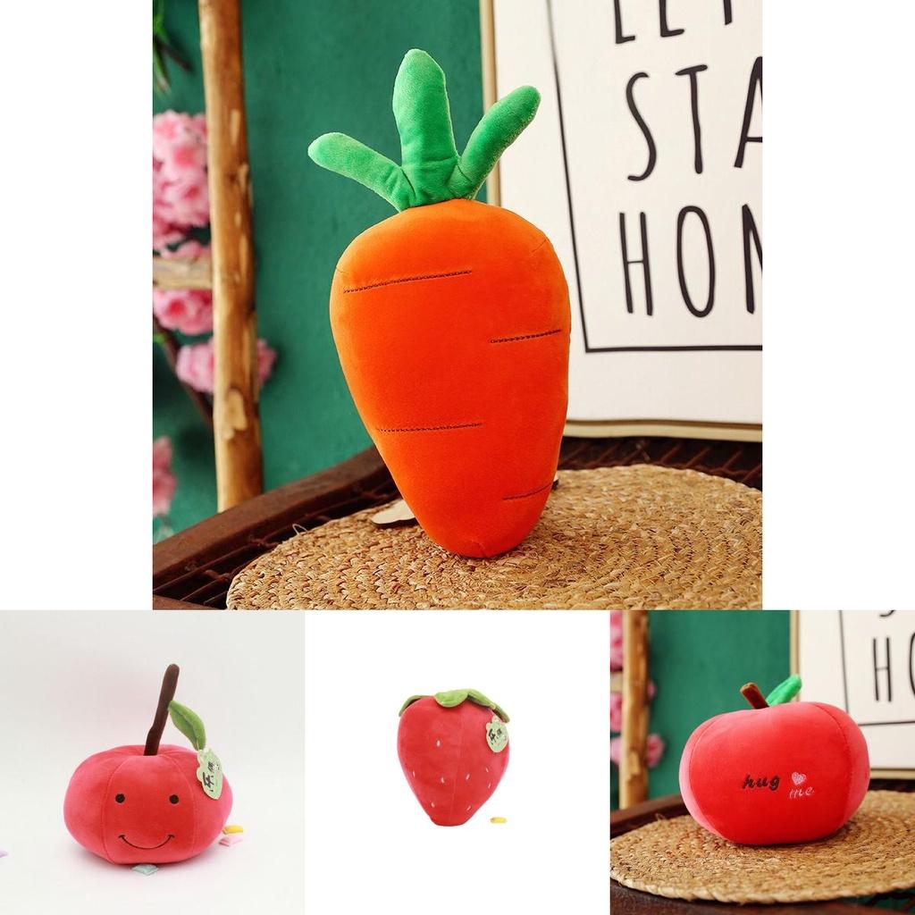 Cuddly Plush Fruits Vegetables Keychain Pendant Dolls Banana Orange Peach Eggplant Carrot