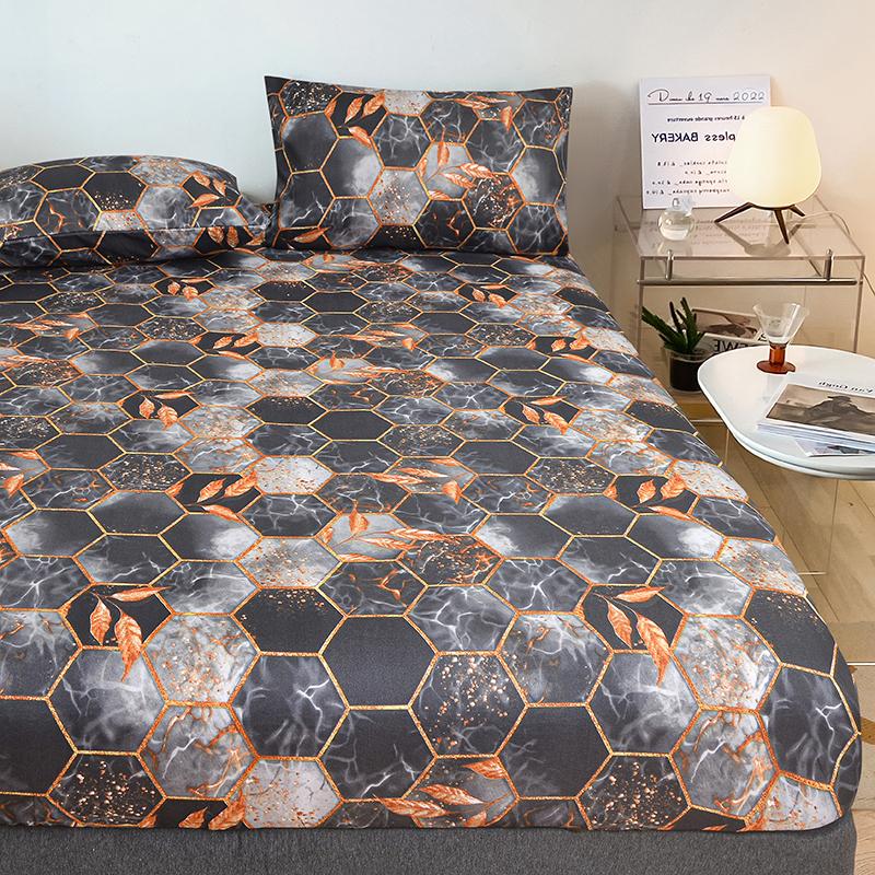 1Pc Fitted Sheet Non-Slip Bedsheets Printed Mattress Cover 99/138/153/182/198Cm Bed Linen Sabanas Para Cama (No Pillowcase)
