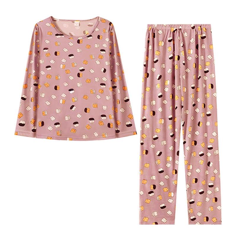 Women's Cartoon Pajama Set - Long Sleeve & Pants, Spring/Autumn, Cute & Comfy Home Wear