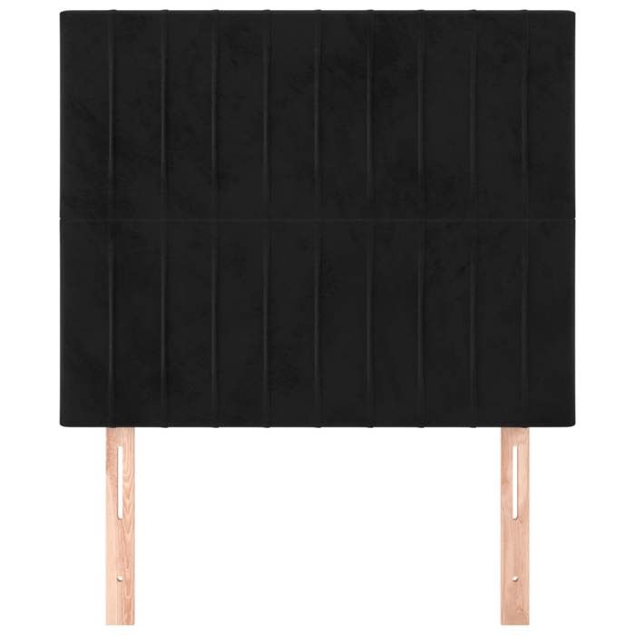 Tête de lit - Maison Exclusive - Velours noir - Hauteur réglable - 80x5x118/128 cm