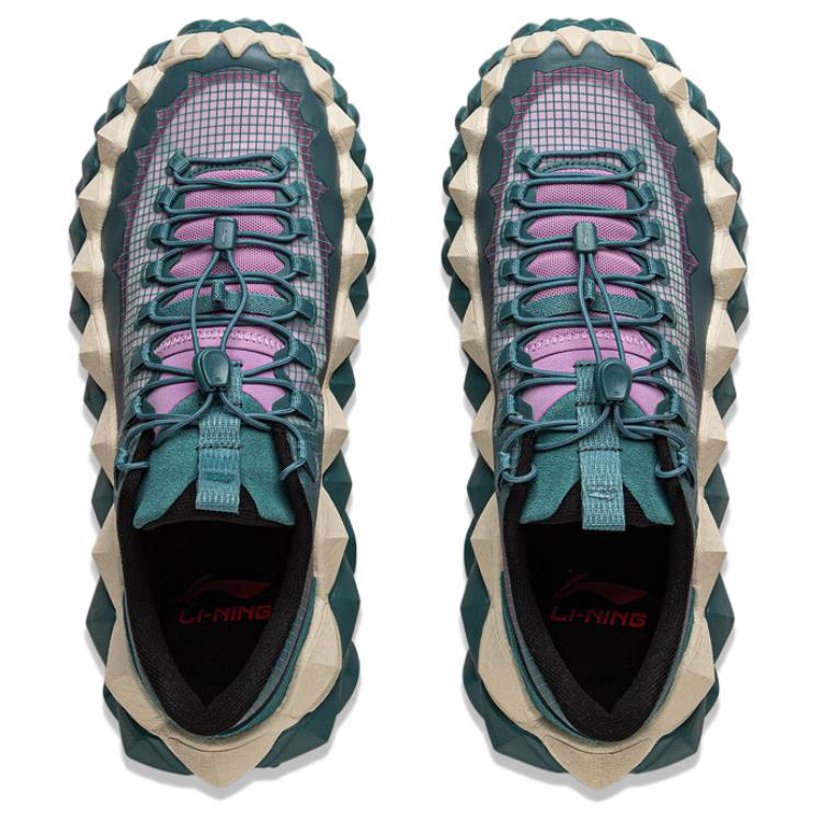 Li Ning Chuan Shan Удобные Универсальные Амортизирующие Легкие Низкие Повседневные Кроссовки Унисекс Повседневные Кроссовки Зеленый Фиолетовый AZGV113-3