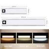 20cm 40cm LED Motion Sensor Cupboard Light USB Rechargeable Under Cabinet Lights Wireless Closet Night Light With Magnetic