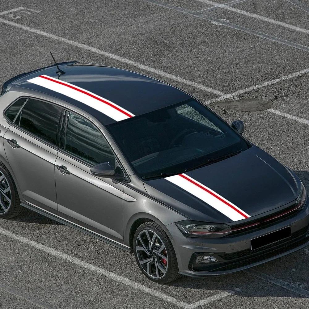 Автомобильные наклейки на капот, крышу, багажник для VW Volkswagen Polo 6R 6C 9N2 9J GTI, виниловые наклейки в гоночном стиле из ПВХ, аксессуары для декора автомобиля