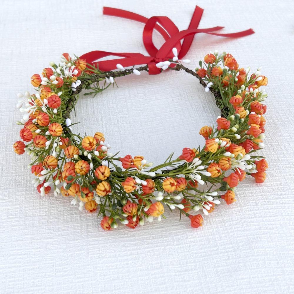 Simulated Flower Floral Headband Korean Style Bridal Wreaths Sweet Wedding Headpiece Girl