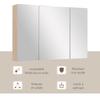 Wall Mounted Bathroom Cabinet Storage Furniture With Mirror 2 Cupboards With 3 Wooden Shelves 90 X 60 X 13 5 Cm