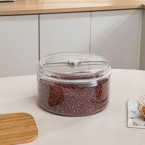Ведро для риса Прозрачная визуальная панель Большая вместимость Герметичный Защищенный от влаги Пластиковый контейнер для хранения пищевых продуктов