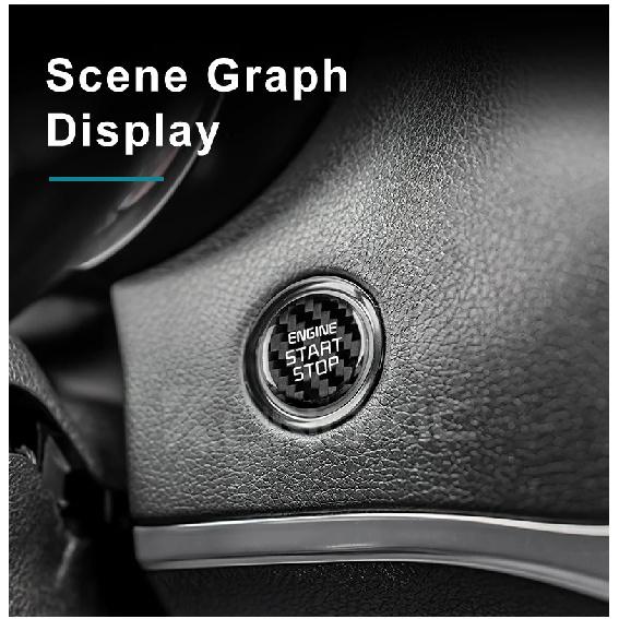 Real Hard Carbon Fiber Sticker For Kia Stinger 2019 2020 2021 2022 2023 Car Start Engine Stop Button Cover Interior Trim