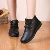 Winter Leather Boots, Women's Cotton Shoes, Plus Velvet, Thickened Warmth, Flat-bottomed Non-slip Cotton Boots, Short Boots, Women