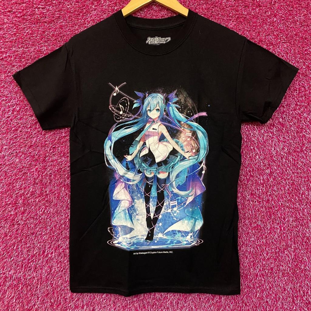 Hatsune Miku Power Up With Music 100% Cotton T-shirt Mens Tees Top
