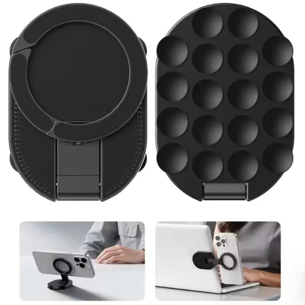 3‑in‑1 Magnetic Phone Holder 360° Rotatable Suction Cup with Carabiner Foldable Lazy Stand For Phone Tablet Desktop Wall Mount