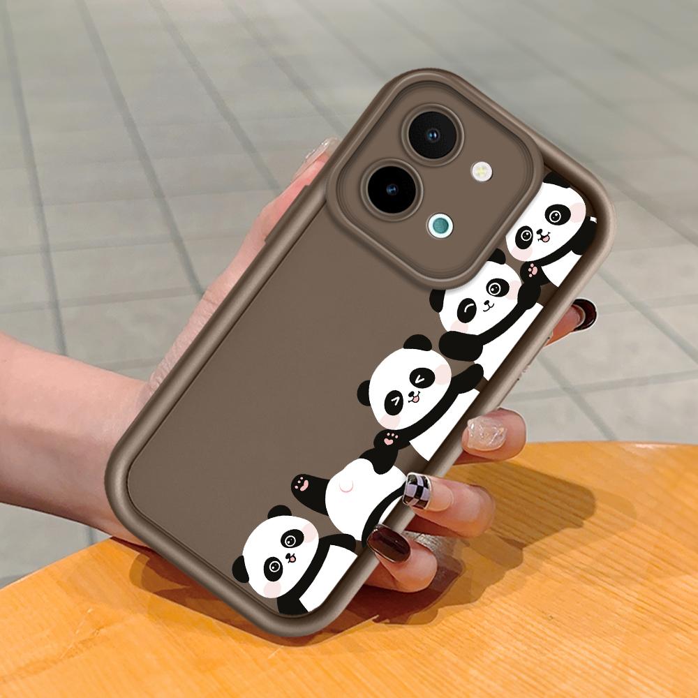 Для Huawei P50 Pro P40 Lite Honor 8X 9X X9 Tecno Spark Go Infinix Smart 8 Vivo V29 V30 Y02 Y16 мультяшный милый панда полная защита камеры мягкий чехол