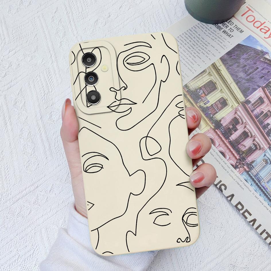 Phone Case For Samsung Galaxy M32 A32 A31 A51 A13 A14 A03 Camera Protection Soft Silicone Cover Art Sketch Fashion Cases For Samsung Fundas Bumper
