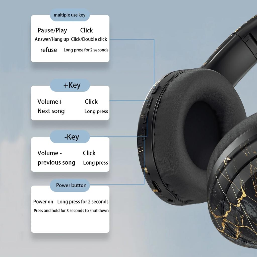 Беспроводные Bluetooth-наушники с сабвуфером, Bluetooth 5.3, подходят для мобильных устройств, компьютеров, игр, музыки и спорта