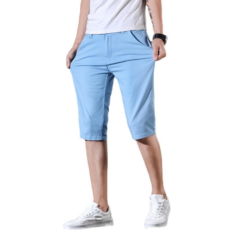 2024 Летние тонкие шорты мужские брюки длиной семь четвертей Повседневные свободные брюки длиной пять четвертей средние модные брюки мужские брюки для верховой езды