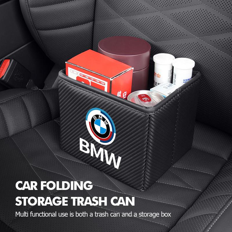 AAAOS1 Portable Car Trash Bin Garbage Can Foldable Waste Storage Basket For BMW 50th Anniversary Edition E36 E46 E53 E90 E60 E93 E87
