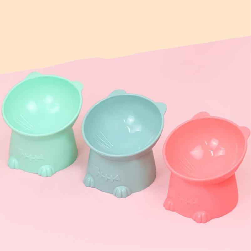 Милая кошачья миска, наклоненная на высоких ножках, кошачья миска, миска для еды, черная миска для воды, кошачья миска для еды, миска для собаки