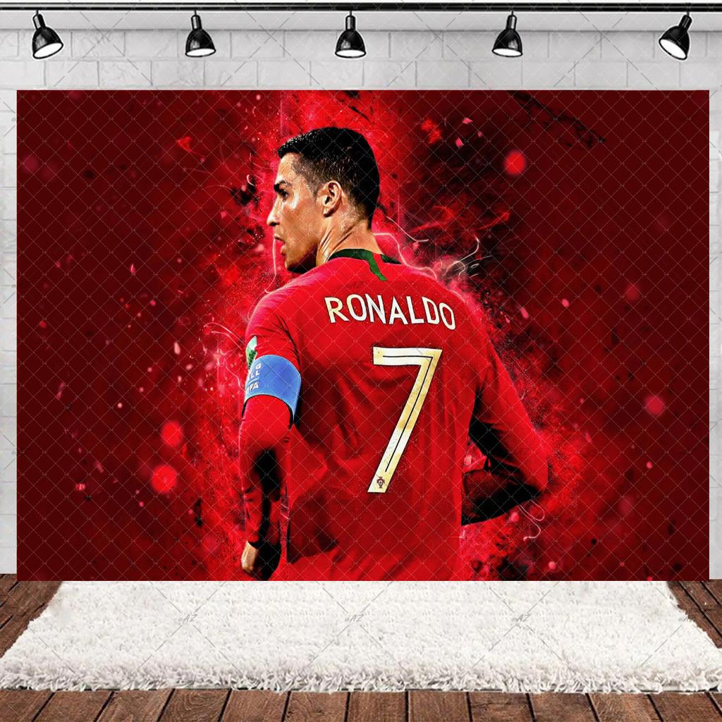 Spanish Football Player Theme Party Decoratiaons Soccer Star Balloon Set Boy Birthday Party Supplies Cr&7 Backdrop Banner Props