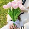 Искусственный цветок тюльпана Real Touch 13,7" ПУ Искусственные тюльпаны Реалистичные поддельные тюльпаны с длинным стеблем для свадебного домашнего центра стола Декор весеннего сада